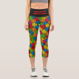 Leggings Capri Guerrero del yoga de bolas arriba huele abajo