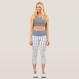 Leggings Capri Halloween Blue Polka Dot Eyes