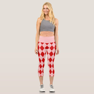 Leggings Capri halloween harlequin jester rojo rosa