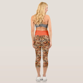 Leggings Capri Halloween naranja café elegante