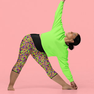 Leggings Capri Halloween Neon Camouflage