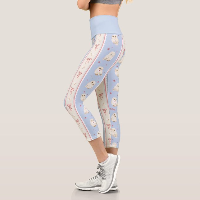 Leggings Capri Hedwig Owl Post Stripe Pattern (Izquierda)