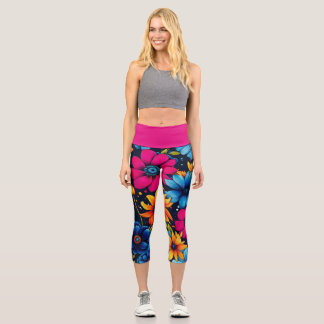 Leggings Capri Hermosas flores y Rosas