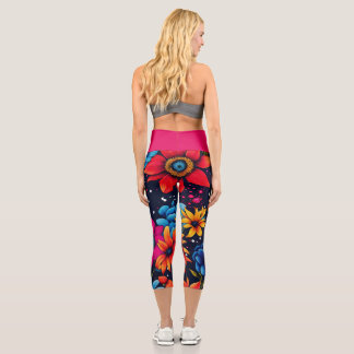 Leggings Capri Hermosas flores y Rosas