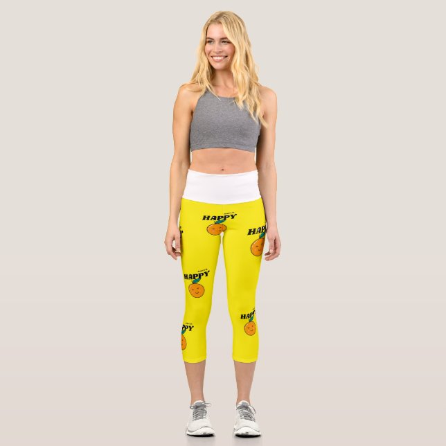 Leggings Capri Hermoso naranja Amarillo Capri (Anverso)