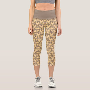 Leggings Capri Hermoso patrón étnico de Damasco puntillismo