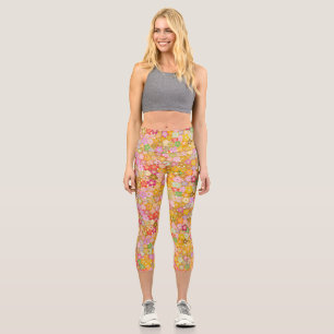 Leggings Capri hermoso patrón floral