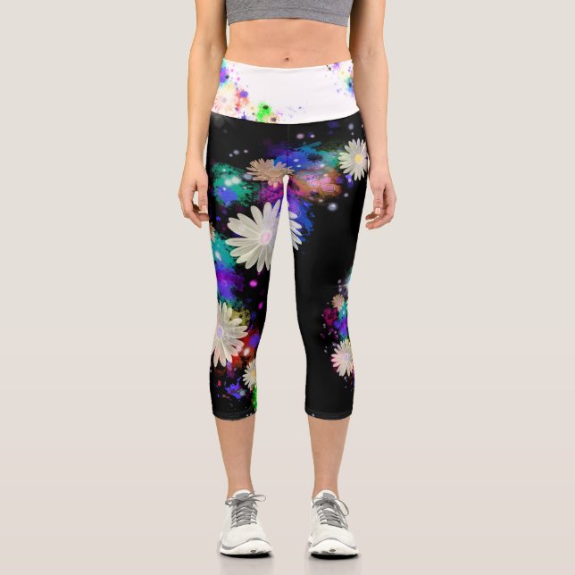 Leggings Capri Hermosos sueños modernos martillos acuarelas (Anverso)