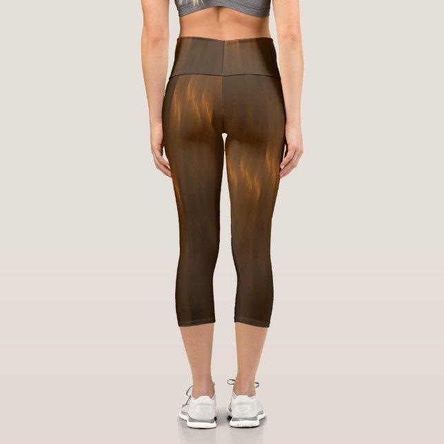 Leggings Capri High Waisted Capris seda naranja. (Reverso )