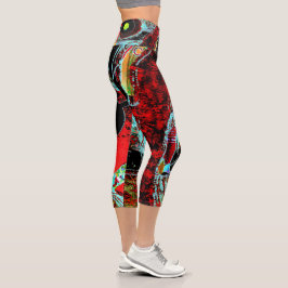 Leggings Capri High Waisted Capris – Serpent Frequency Abstract 