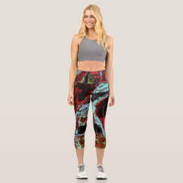 Leggings Capri High Waisted Capris – Serpent Frequency Abstract 