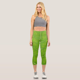 Leggings Capri Hoja verde de lápiz #11