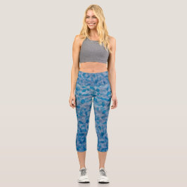 Leggings Capri Hojas azules