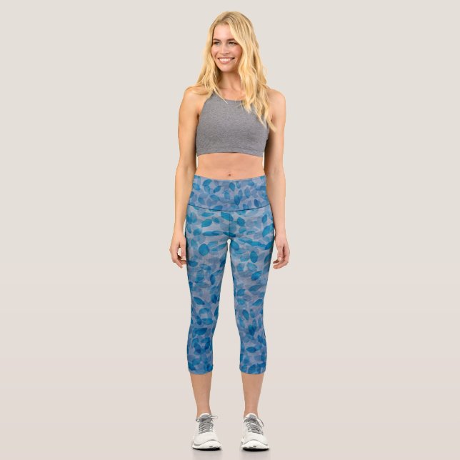 Leggings Capri Hojas azules (Anverso)