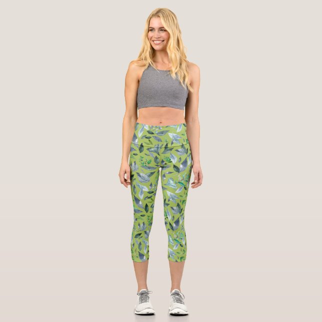 Leggings Capri Hojas caídas de agua 6 (Anverso)