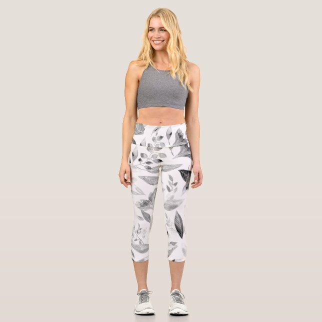 Leggings Capri Hojas caídas de agua 8 (Anverso)