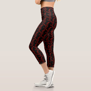 Leggings Capri Hojas de cedro sobre Capris