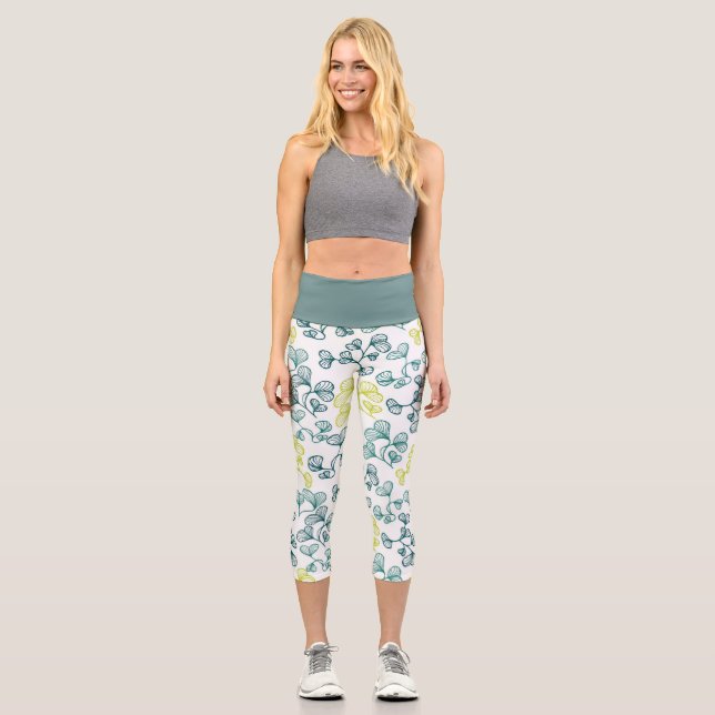 Leggings Capri Hojas de Ginkgo (Anverso)