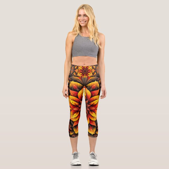 Leggings Capri Hojas de Otoño (Anverso)