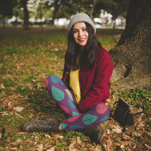 Leggings Capri Hojas de otoño retro