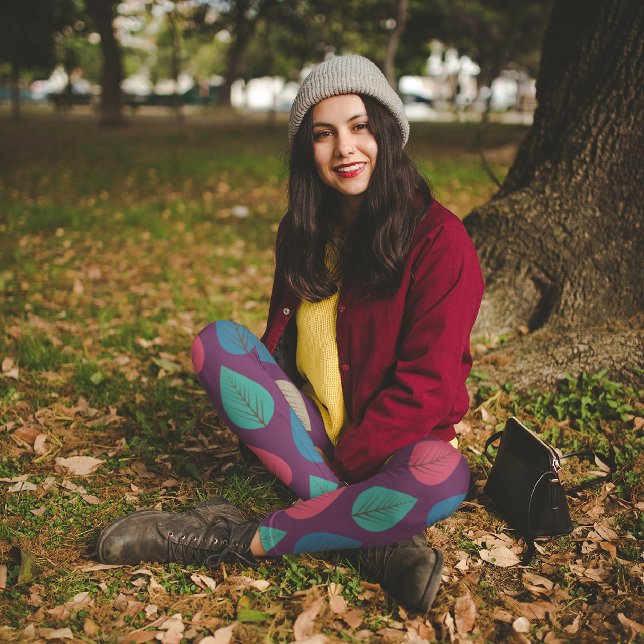Leggings Capri Hojas de otoño retro (Subido por el creador)
