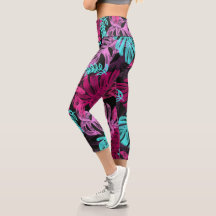 Hojas de palmera tropicales fluorescentes