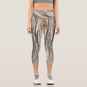 Leggings Capri Hojas de palmeras muertas de FUN y GUAY