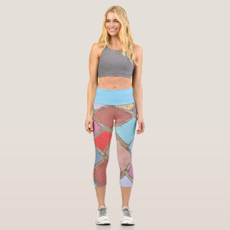Leggings Capri hojas impresas