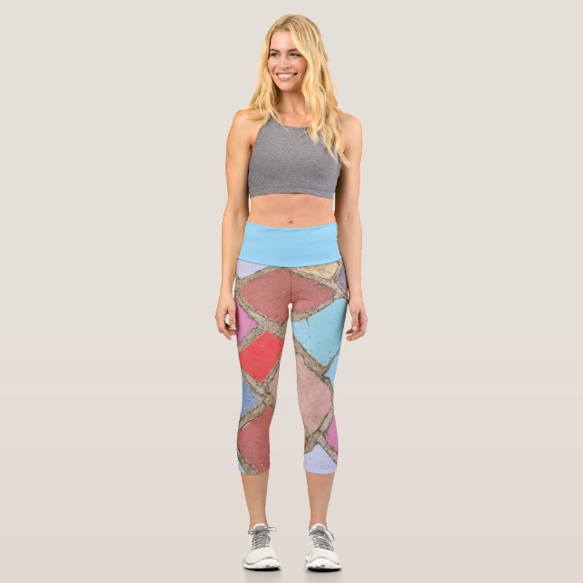 Leggings Capri hojas impresas (Anverso)