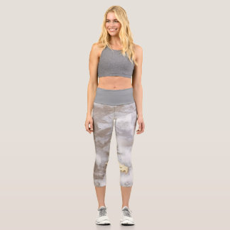 Leggings Capri hojas impresas