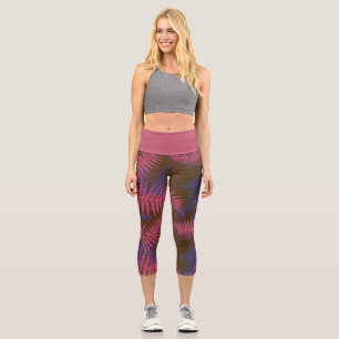 Leggings Capri Hojas tropicales de bonito