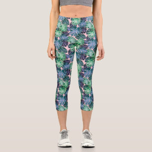 Leggings Capri Hojas tropicales de Monstera