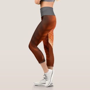 Leggings Capri Hojas Y Negro Zazzle_Growshop.