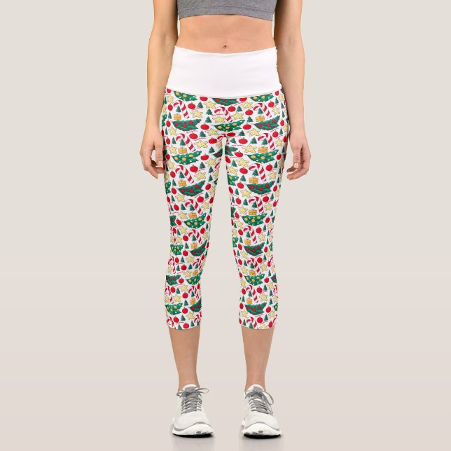 Leggings Capri Holiday Pattern High Waisted Capris (Anverso)