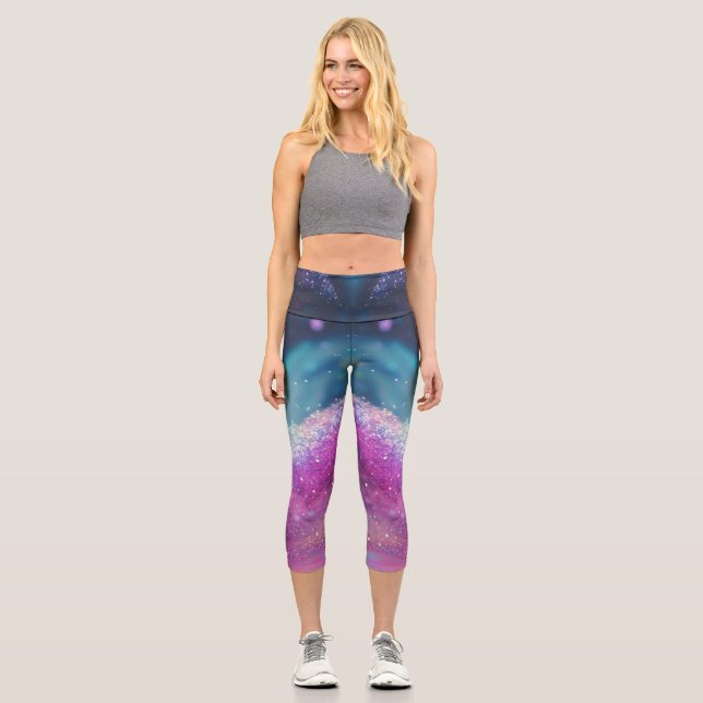 Leggings Capri Holografía Purpurina Vía Láctea (Anverso)