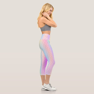 Leggings Capri holographic siren with gradient scales