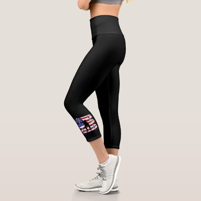 Leggings Capri Hombres de Skateboarding - Bandera Norteamericana  (Izquierda)