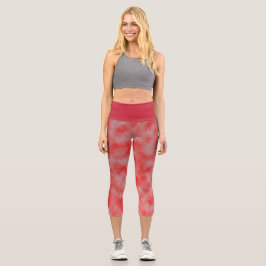 Leggings Capri Homogéneo en rojo y gris, Capris de alta potencia