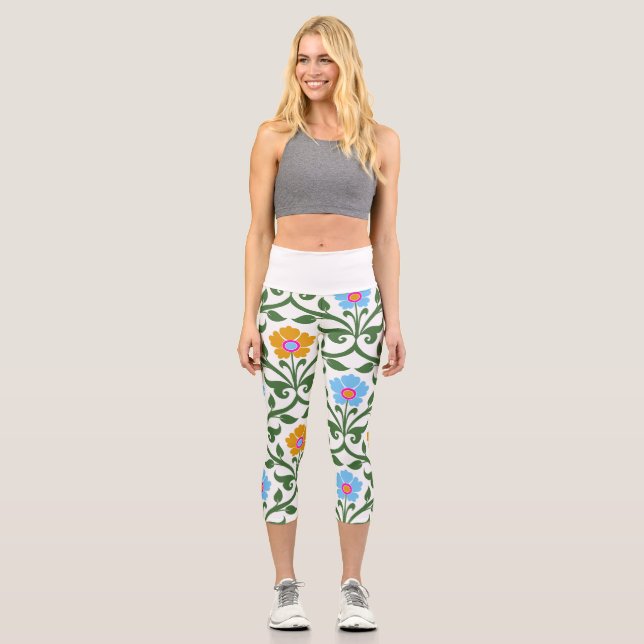 Leggings Capri Huella de pescado de las piernas (Anverso)