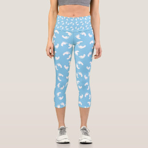 Leggings Capri Huellas para bebés, pies para bebés, pasos, azul,