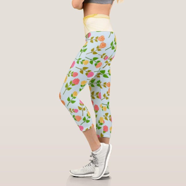 Leggings Capri Humo Y Flores (Izquierda)
