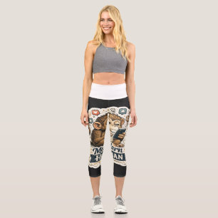 Leggings Capri Humor Monstruo Humano Mono Teléfono Inteligente Re