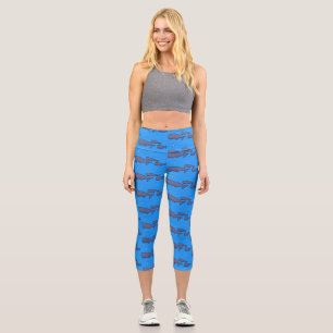 Leggings Capri Ilustracion de ballenas personalizados migratorias