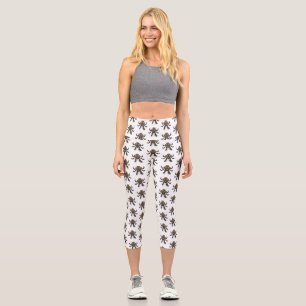 Leggings Capri Ilustración de cangrejo de coco de dibujos animado