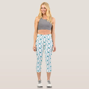 Leggings Capri Ilustración de dibujos animados de mariposas Morph