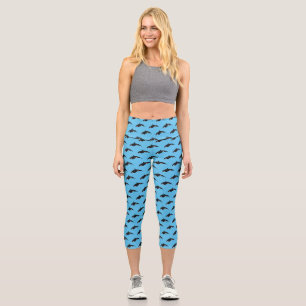 Leggings Capri Ilustración de dibujos animados de orca