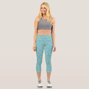 Leggings Capri Ilustración de dibujos animados de serpiente pitón