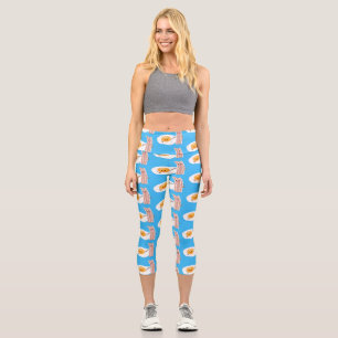 Leggings Capri Ilustracion de huevo de kawaii y personalizado de 