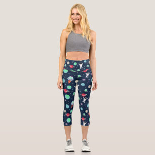 Leggings Capri Ilustración de patrón espacial