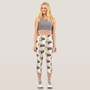 Leggings Capri Ilustracion de personalizado de abejas alegres